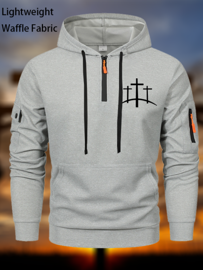  Cross Printed Zipper Hoodies