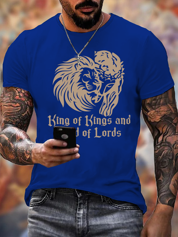 King of Kings and Lord of Lords Jesus God Christian Cotton T-Shirt