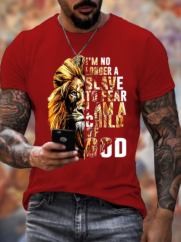 I'm No Longer A Slave To Fear I Am A Child Of God Lion Tee