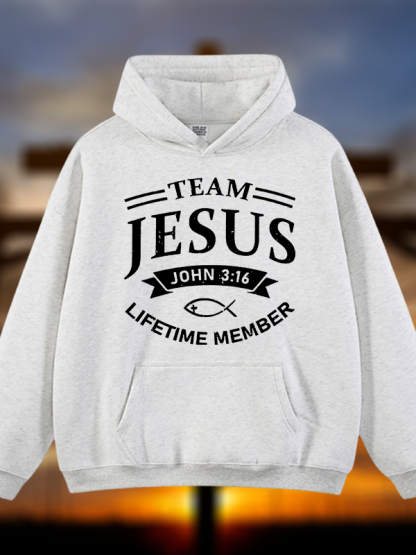 Jesus Team Jesus God Christian Plush Fleece-Lined Hoodie