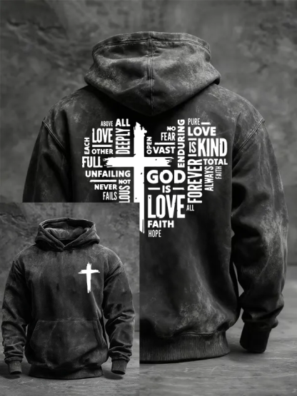 God is Love Jesus God Christian Washed Hoodie