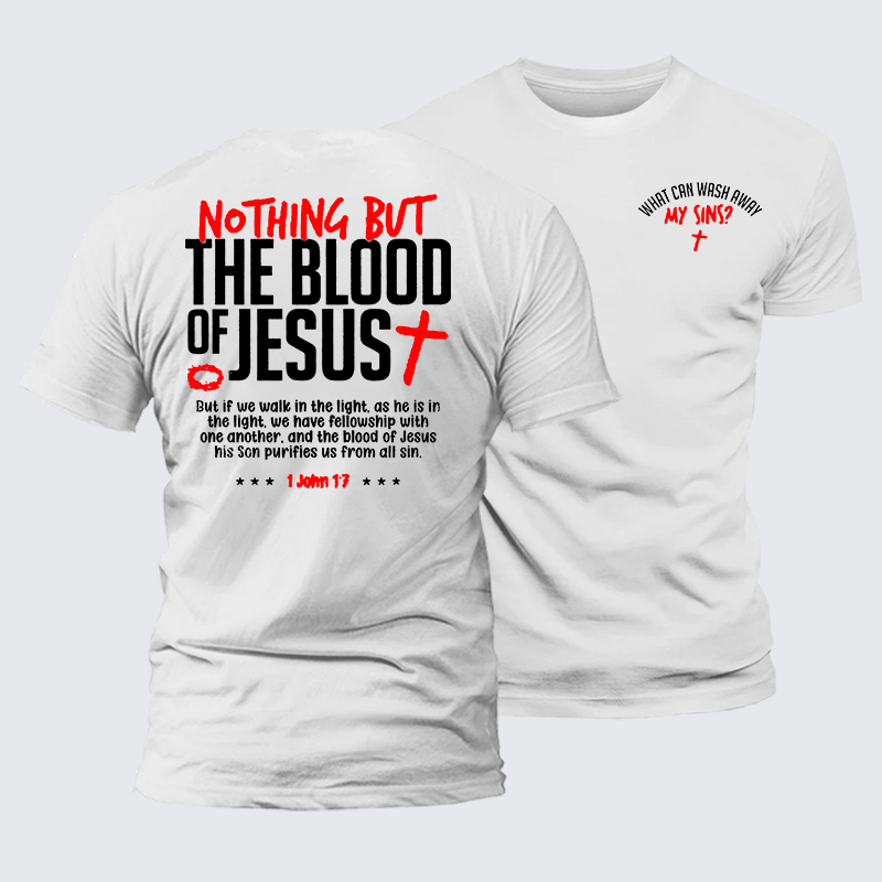 What Can Wash Away My Sins Jesus God Christian Premium Mercerized Cotton Tee