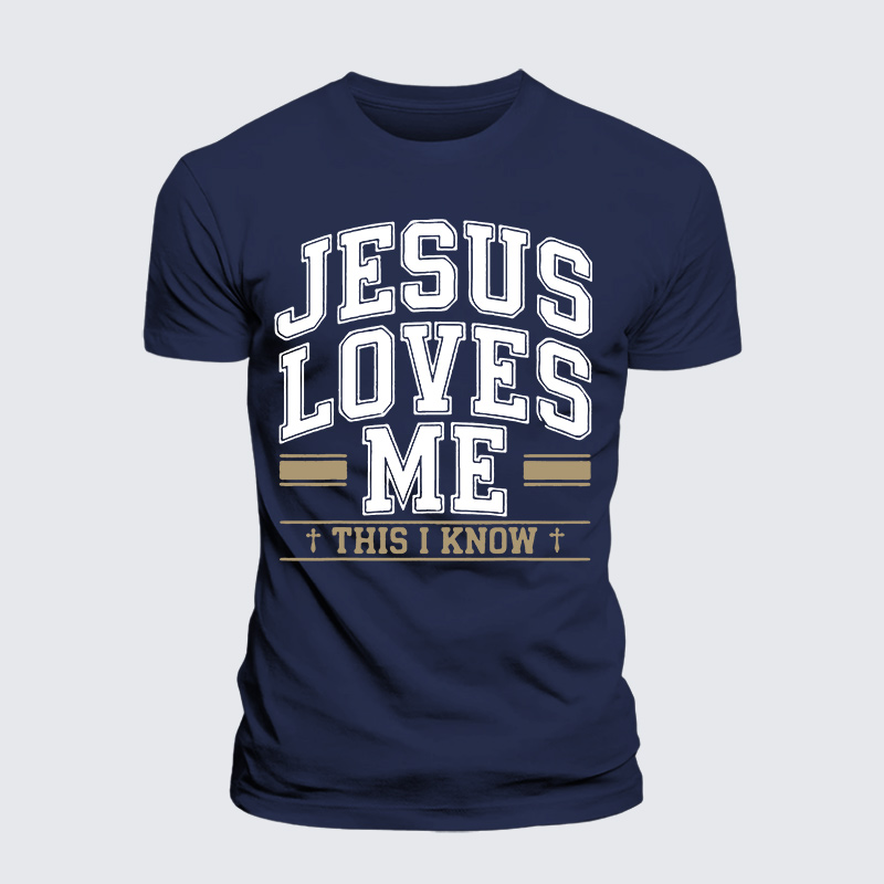 Jesus Love Me This I Know Jesus God Christian Premium Mercerized Cotton Tee