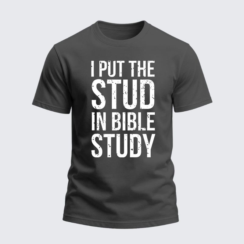 Heavyweight Cotton Tee - I Put The Stud in Bible Study