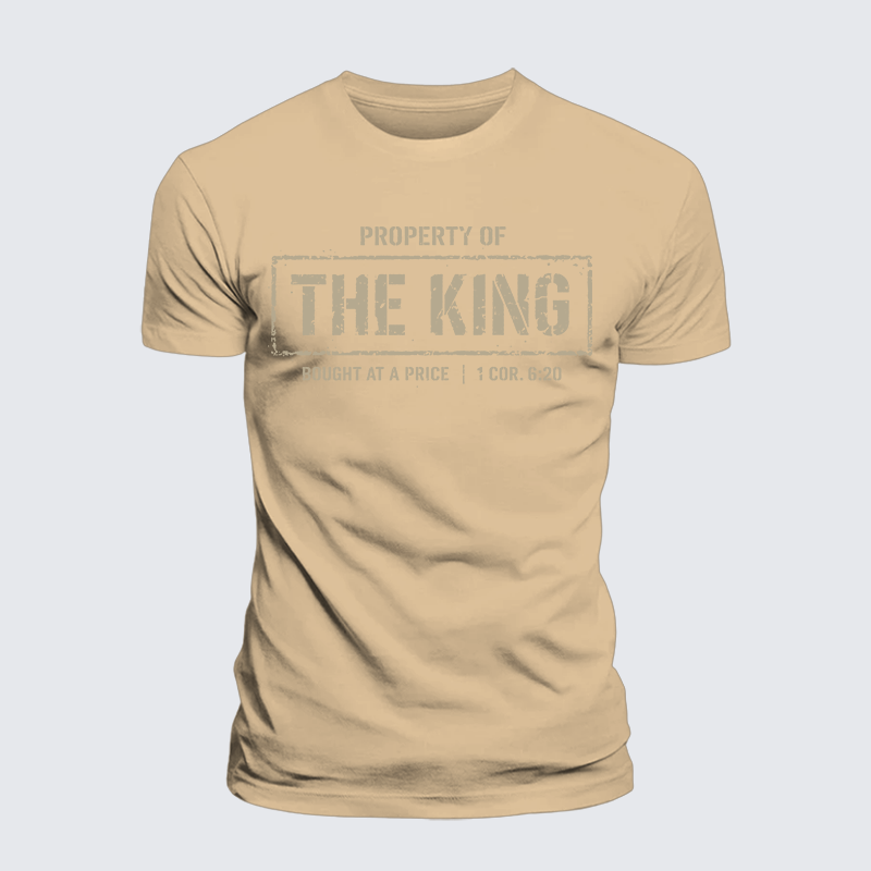 Property of The king 1 Cor. 6:20 Jesus God Christian Premium Mercerized Cotton Tee