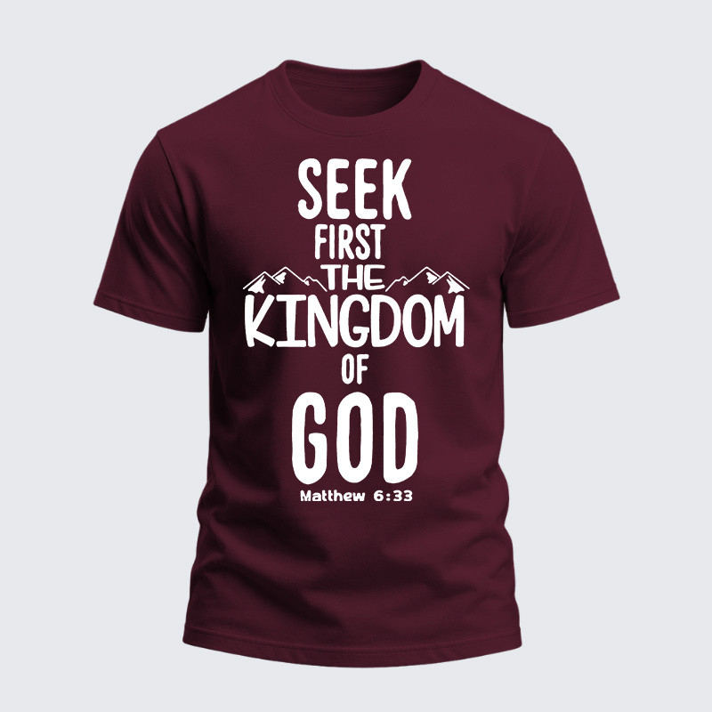 Heavyweight Cotton Tee - Seek First The Kingdom of God Matthew 6:33