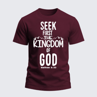 Heavyweight Cotton Tee - Seek First The Kingdom of God Matthew 6:33