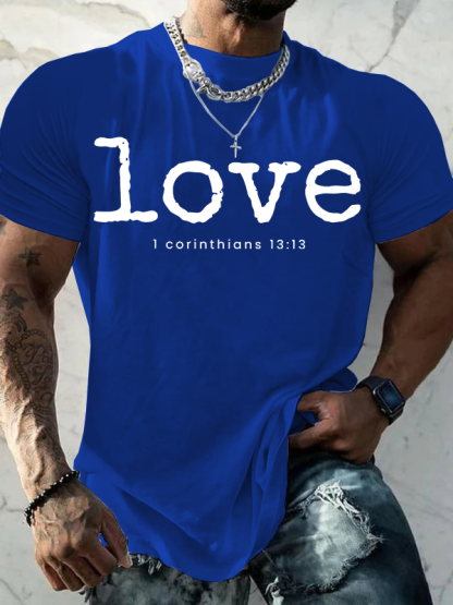 Love 1 Corinthians 13:13 Jesus God Christian Cotton T-Shirt