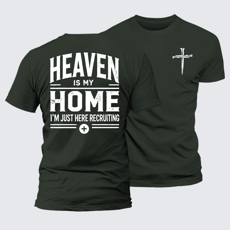 Heaven Is My Home Jesus God Christian Premium Mercerized Cotton Tee