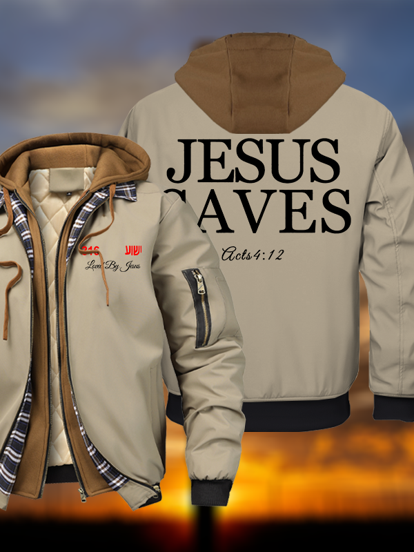 Jesus Saves Warm Hooded Bomber Jacket