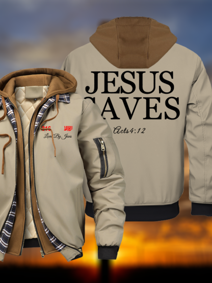 Jesus Saves Warm Hooded Bomber Jacket