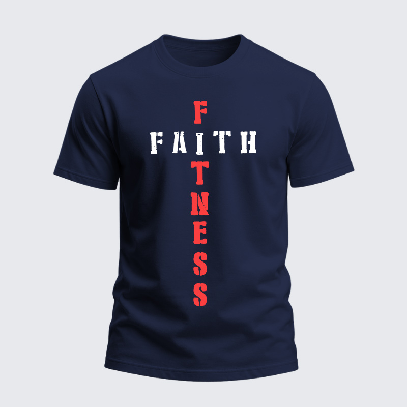 Heavyweight Cotton Tee - Faith Fitness Cross Christian