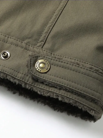 Men's Cross Print Casual Fleece-Lined Jacket