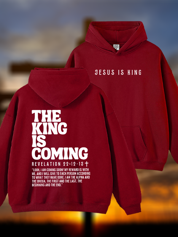 Jesus Is King Jesus God Christian Plush Fleece-Lined Hoodie