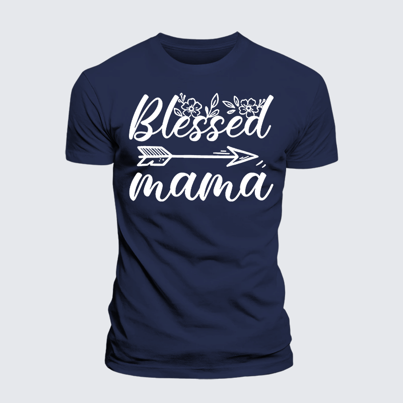 Blessed Mama Jesus God Christian Premium Mercerized Cotton Tee