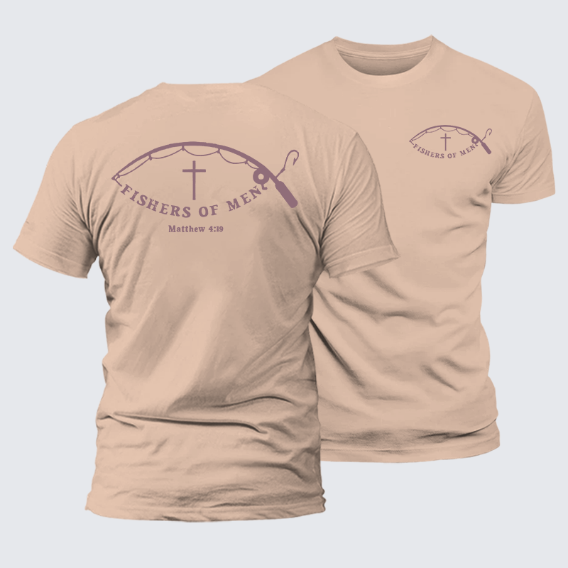 Fishers Of Men Jesus God Christian Premium Mercerized Cotton Tee