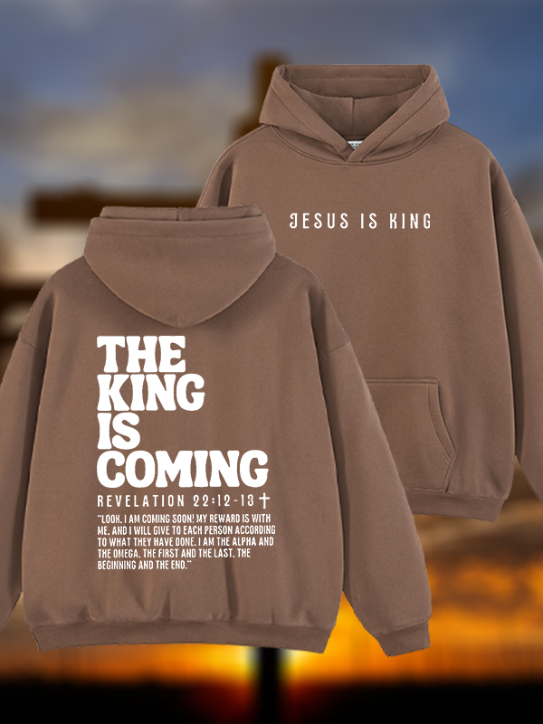 Jesus Is King Jesus God Christian Plush Fleece-Lined Hoodie