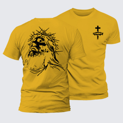 Vintage Crown of Thorns  Jesus God Christian Premium Mercerized Cotton Tee