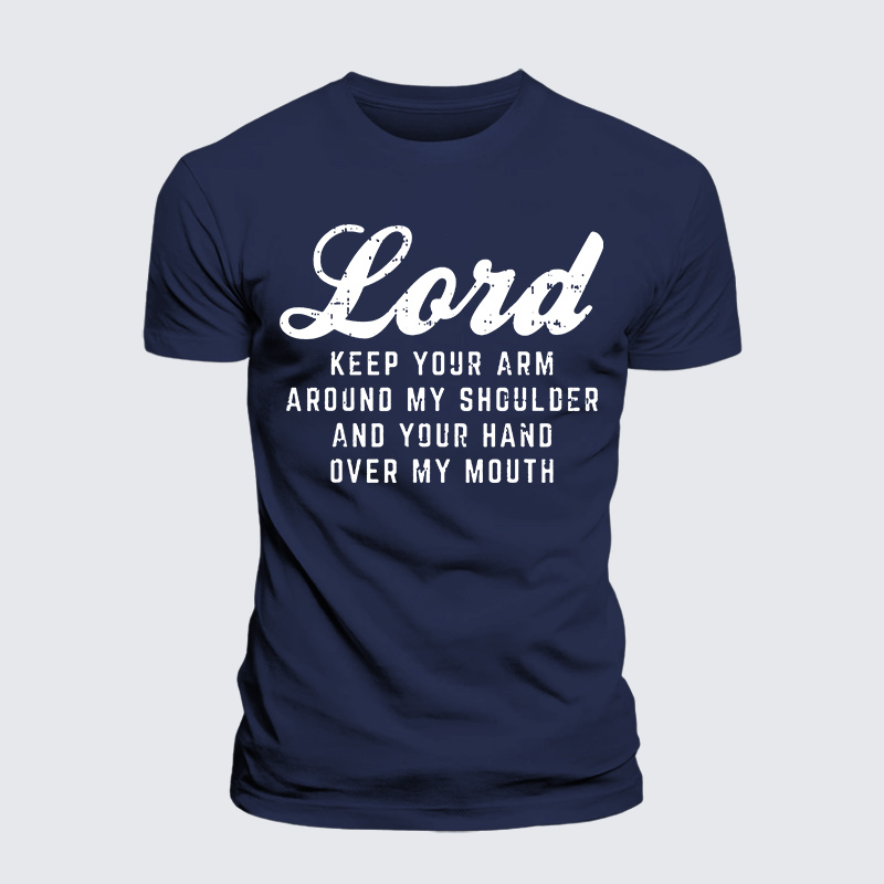 Lord Arm Shoulder Hand Mouth Jesus God Christian Premium Mercerized Cotton Tee