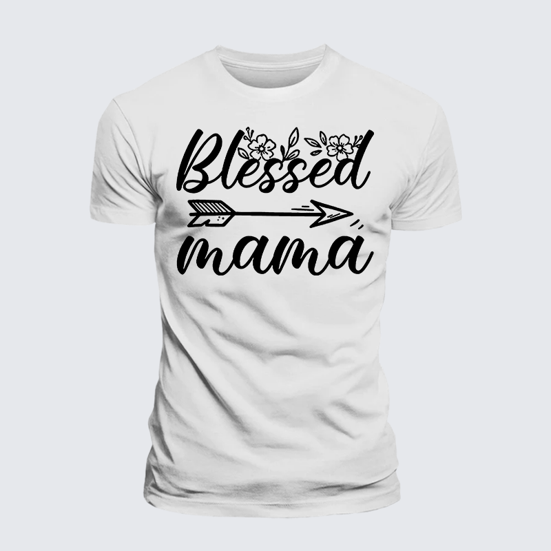 Blessed Mama Jesus God Christian Premium Mercerized Cotton Tee