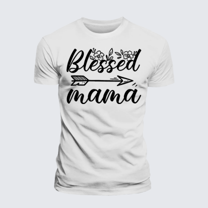 Blessed Mama Jesus God Christian Premium Mercerized Cotton Tee