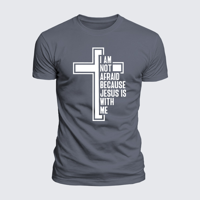 I Am Not Afraid Because Jesus Is With Me Jesus God Christian  – Luxe Mercerized Interlock Cotton Tee