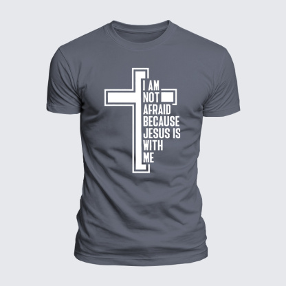 I Am Not Afraid Because Jesus Is With Me Jesus God Christian  – Luxe Mercerized Interlock Cotton Tee