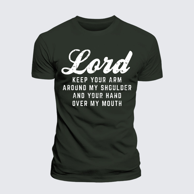 Lord Arm Shoulder Hand Mouth Jesus God Christian Premium Mercerized Cotton Tee