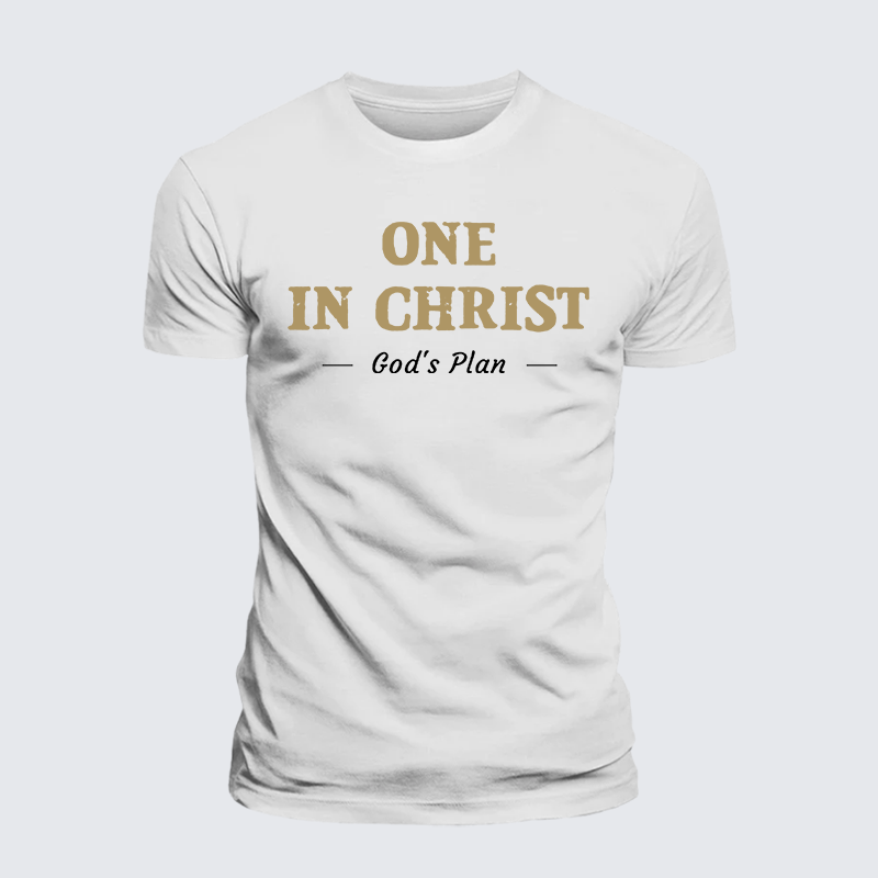 One In Christ Jesus God Christian Premium Mercerized Cotton Tee