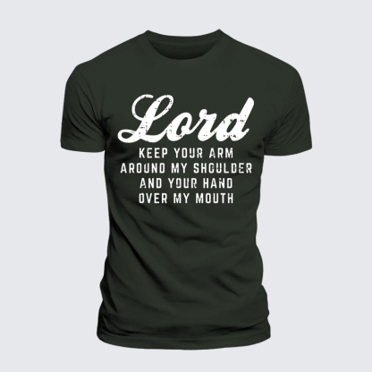 Lord Arm Shoulder Hand Mouth Jesus God Christian Premium Mercerized Cotton Tee