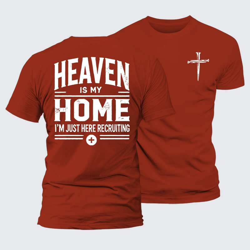 Heaven Is My Home Jesus God Christian Premium Mercerized Cotton Tee