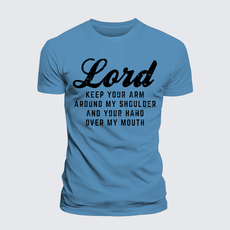 Lord Arm Shoulder Hand Mouth Jesus God Christian Premium Mercerized Cotton Tee