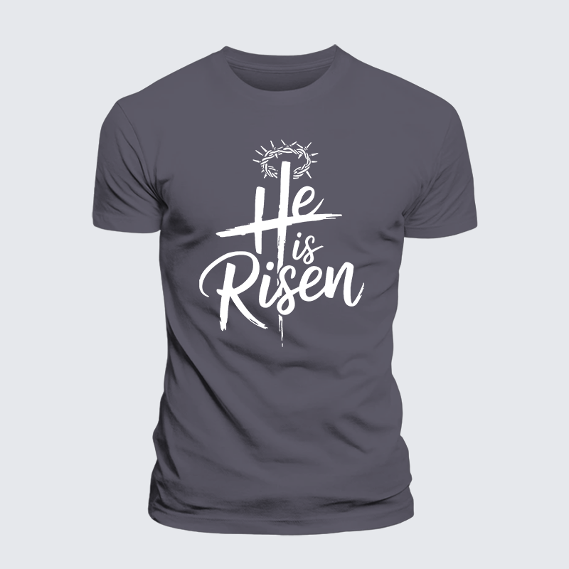 He Is Risen Jesus God Christian Premium Mercerized Cotton Tee