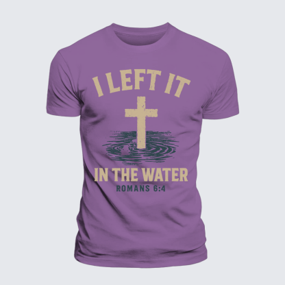 I Left It In The Water Jesus God Christian Premium Mercerized Cotton Tee