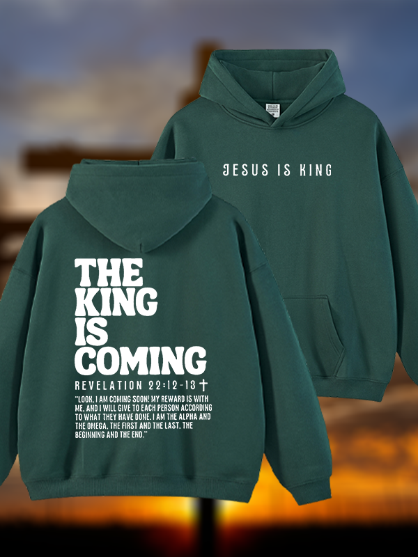 Jesus Is King Jesus God Christian Plush Fleece-Lined Hoodie