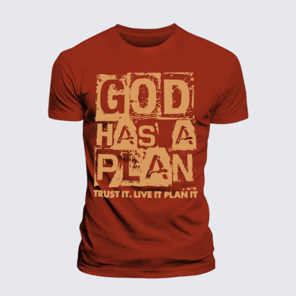 God Has A Plan Jesus God Christian Premium Mercerized Cotton Tee