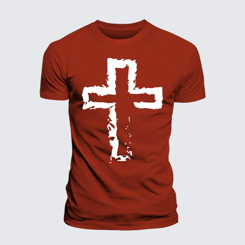 Cross Religious Jesus God Christian Premium Mercerized Cotton Tee