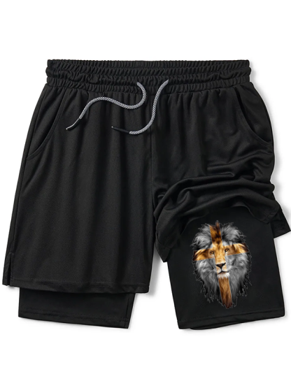 Jesus Lion of Judah Men's Christian Performance Shorts