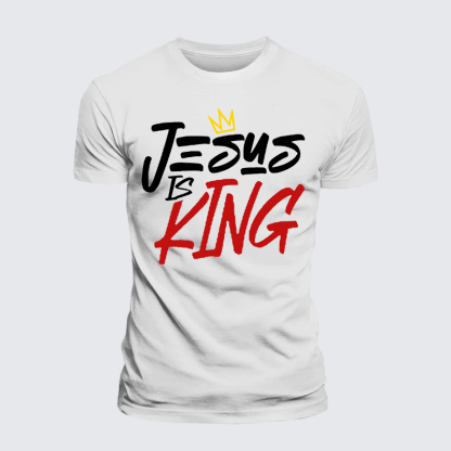 Jesus Is King Jesus God Christian Premium Mercerized Cotton Tee