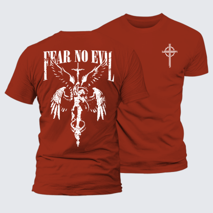 Fear No Evil Jesus God Christian Premium Mercerized Cotton Tee