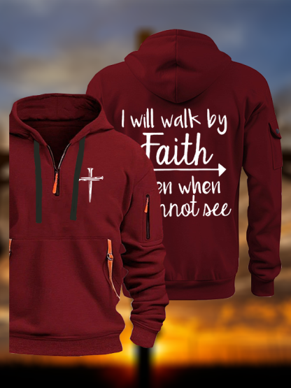 I Will Walk By Faith Jesus God Christian Zipper Hoodies