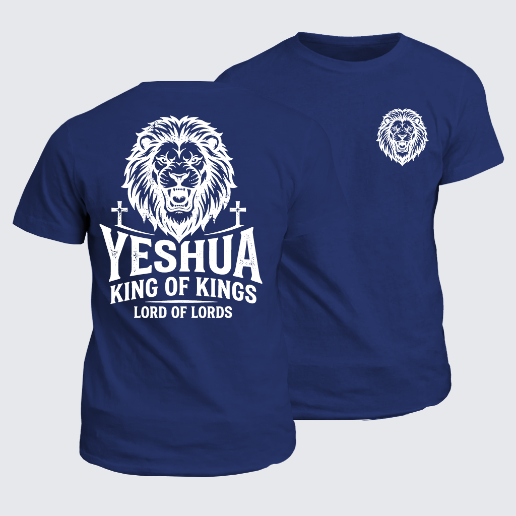 Yeshua King Of Kings Lord Of Lords Jesus God Christian Cotton T-Shirt