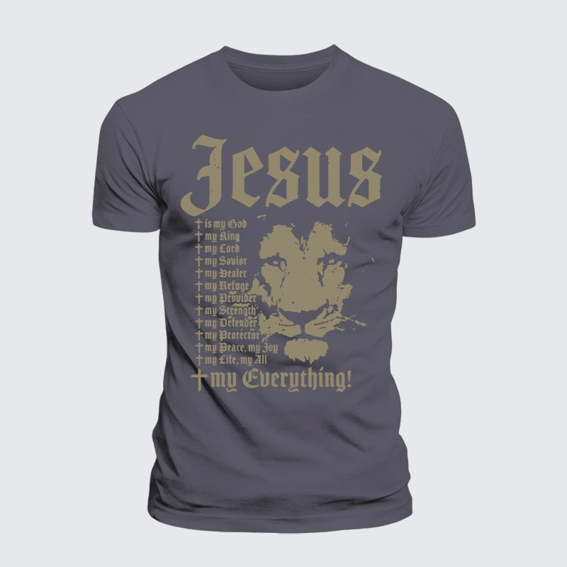 Jesus Is My God King Lord Jesus God Christian Premium Mercerized Cotton Tee