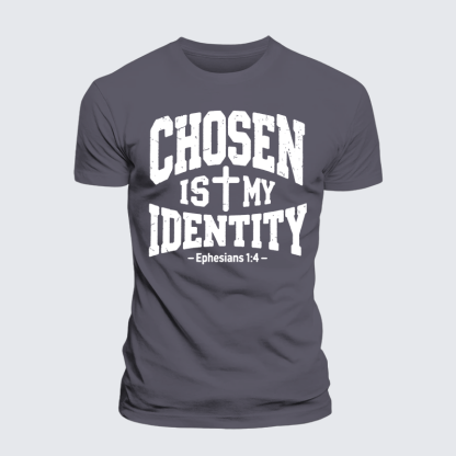 Chosen Is My ldentity Jesus God Christian Premium Mercerized Cotton Tee