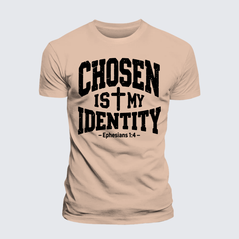 Chosen Is My ldentity Jesus God Christian Premium Mercerized Cotton Tee