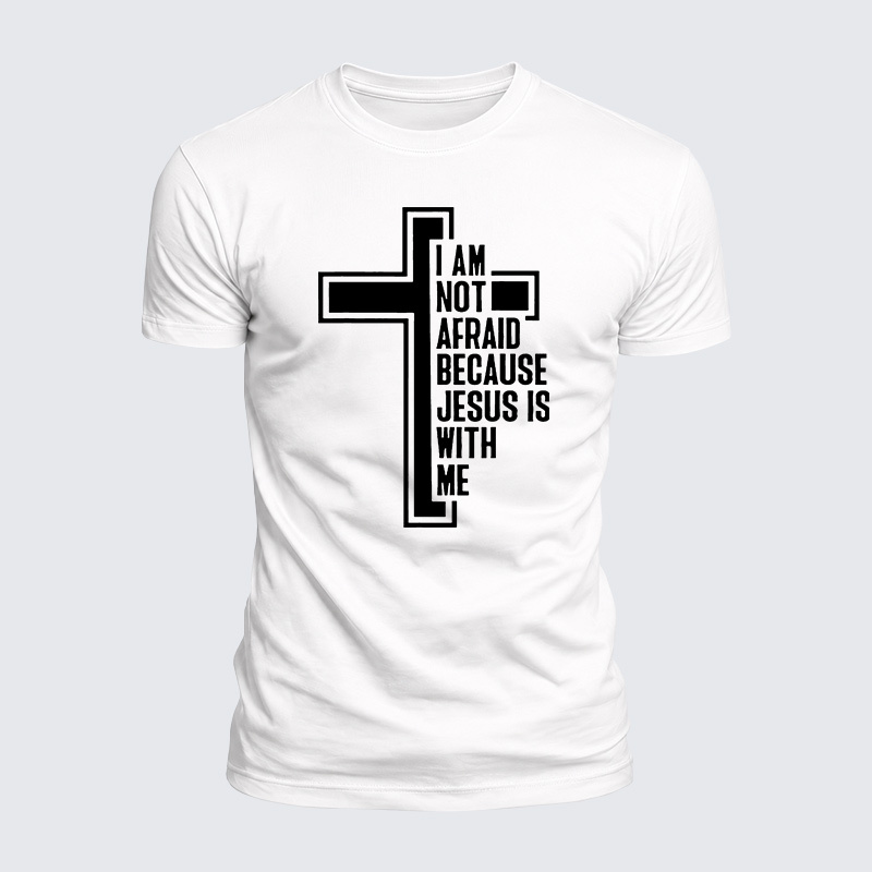 I Am Not Afraid Because Jesus Is With Me Jesus God Christian  – Luxe Mercerized Interlock Cotton Tee