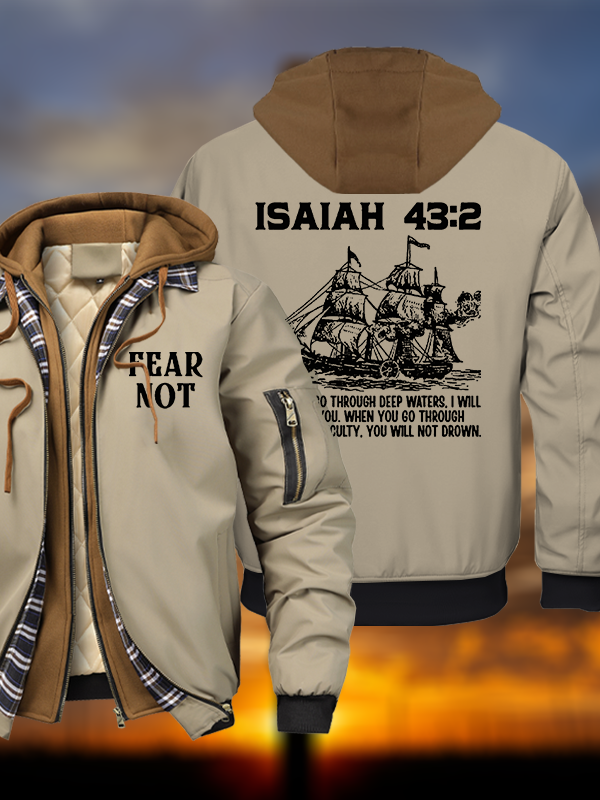 Fear Not Warm Hooded Bomber Jacket