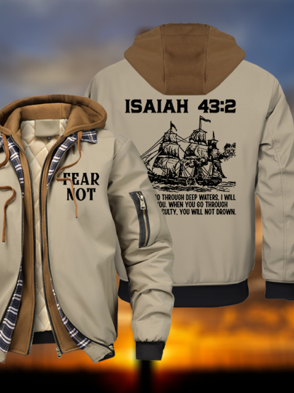 Fear Not Warm Hooded Bomber Jacket