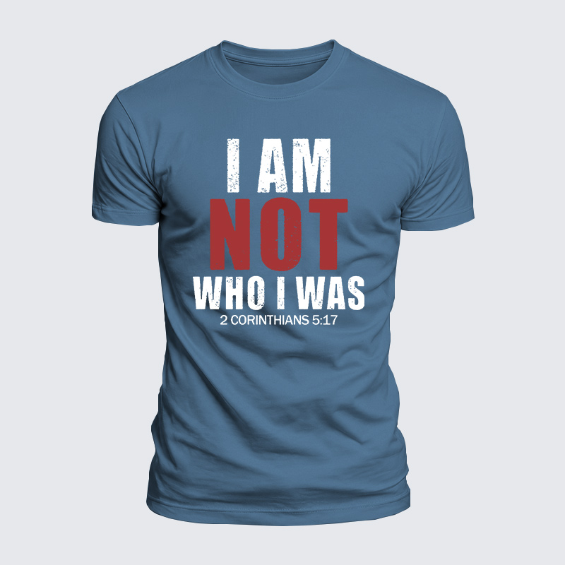 I Am Not Who I Was Jesus God Christian  – Luxe Mercerized Interlock Cotton Tee