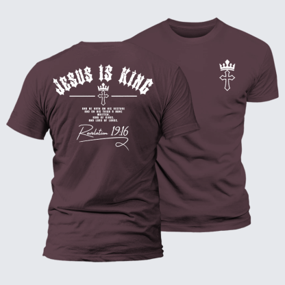 Jesus Is King Jesus God Christian Premium Mercerized Cotton Tee